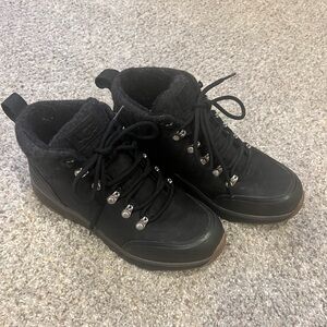 UGG Black Ankle Boots with Silver Details